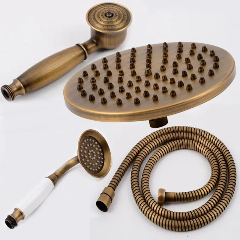 Antique Brass Bathroom Hand Shower Head 8 inch Round Rainfall Shower Faucet Shower Bracket Wall Shower Arm 1.5M Shower Hose
Antique Brass Bathroom Hand Shower Head 8 inch Round Rainfall Shower Faucet Shower Bracket Wall Shower Arm 1.5M Shower Hose