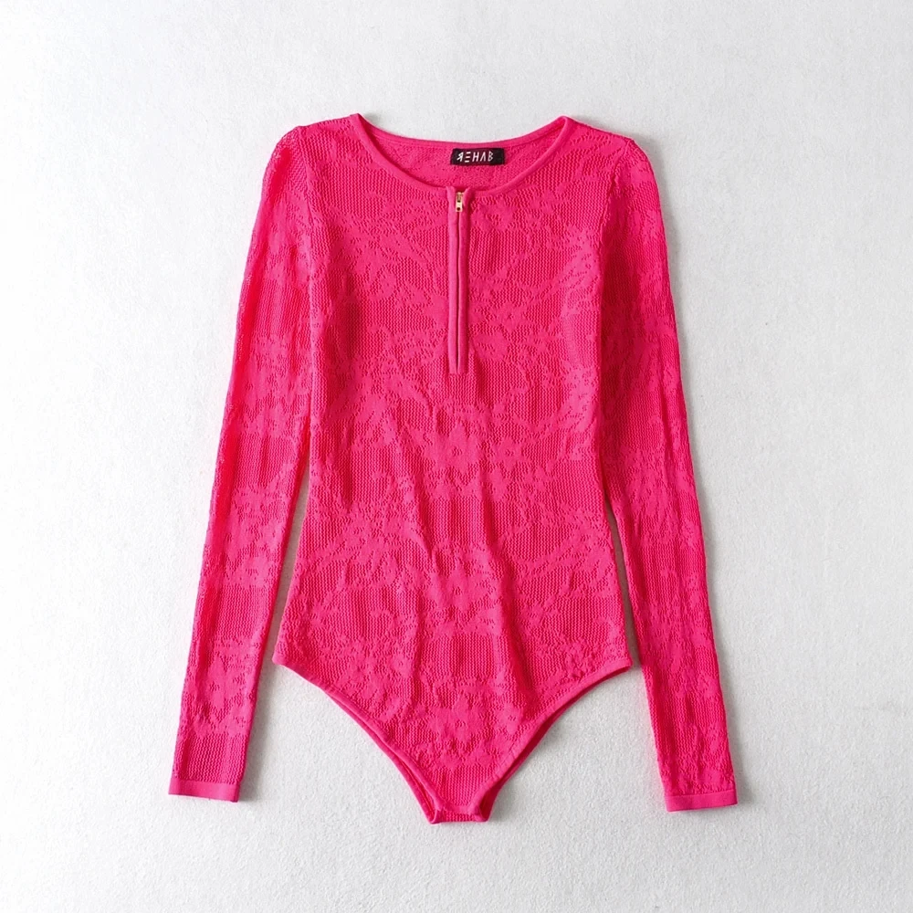 Sexy Womans Neon Bodysuits Long Sleeve Zipper Up Skinny Lace Playsuit Black Playsuit Summer Long Sleeve Romper Stretchy Bodysuit
Sexy Womans Neon Bodysuits Long Sleeve Zipper Up Skinny Lace Playsuit Black Playsuit Summer Long Sleeve Romper Stretchy Bodysuit