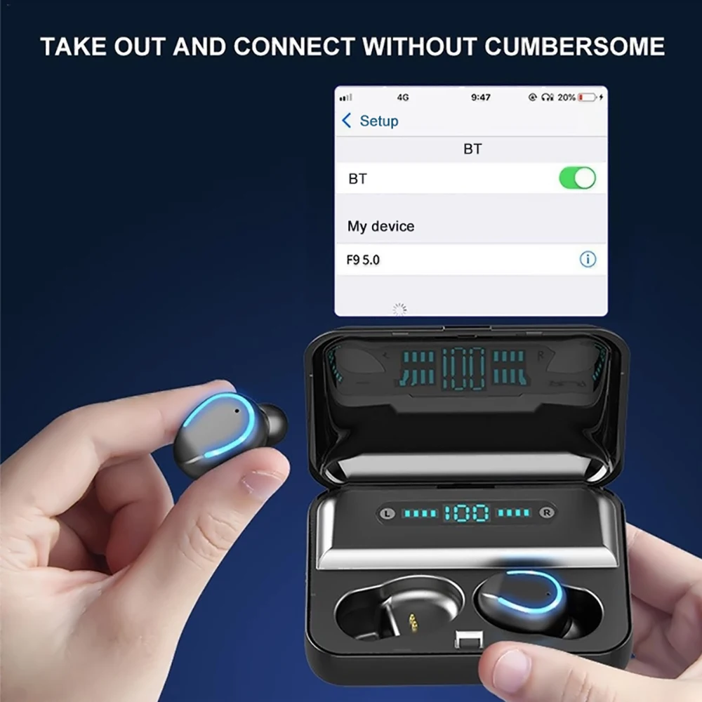 Водонепроницаемые беспроводные Bluetooth наушники CVC 3500 с шумоподавлением сенсорный