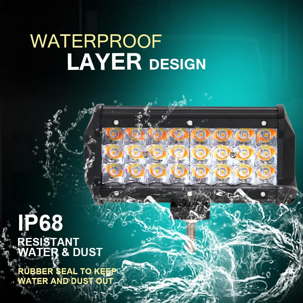 2PCS ECAHAYAKU 7 " 72W Dual Colors Tri-row LED Light Bar IP68 Spot Beam for Jeep 4WD 4*4 Trailer Forklift 12v/24v Car LED Lamp
2PCS ECAHAYAKU 7 " 72W Dual Colors Tri-row LED Light Bar IP68 Spot Beam for Jeep 4WD 4*4 Trailer Forklift 12v/24v Car LED Lamp