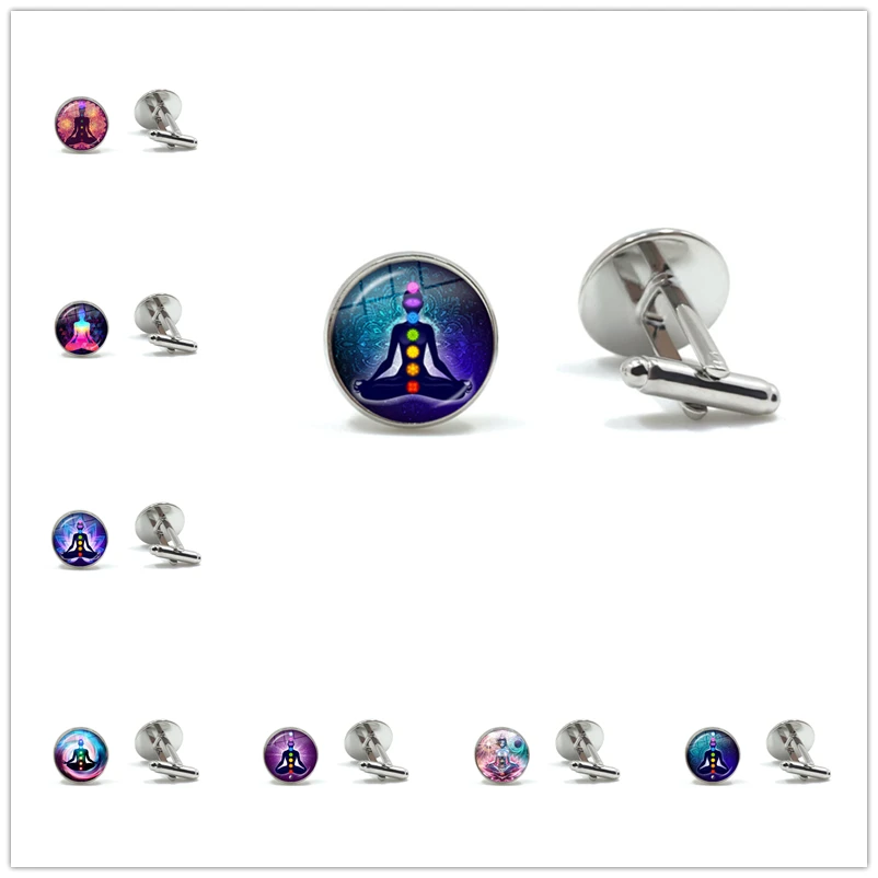 7 Chakra Reiki Healing Cufflinks for Men Buddha Yoga Meditation Suit Cuff Links Buttons Spiritual Om Symbol Hope Jewelry
7 Chakra Reiki Healing Cufflinks for Men Buddha Yoga Meditation Suit Cuff Links Buttons Spiritual Om Symbol Hope Jewelry