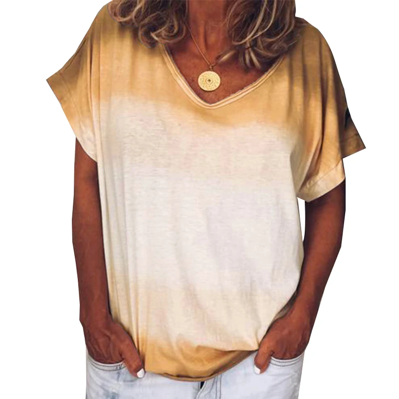 T Shirt Women Summer Top Tees Tie Dye V Neck Short Sleeve T Shirt Female Fashion Women Clothing Ladies Top Casual T Shirt
T Shirt Women Summer Top Tees Tie Dye V Neck Short Sleeve T Shirt Female Fashion Women Clothing Ladies Top Casual T Shirt