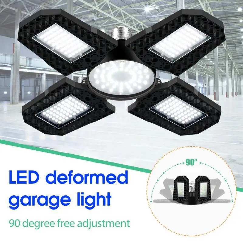 New 4 Adjustable Panels LED Garage Light E27 Deformable Ceiling Light Warehouse Lighting Bulb For Home Workshop Garage Lights
New 4 Adjustable Panels LED Garage Light E27 Deformable Ceiling Light Warehouse Lighting Bulb For Home Workshop Garage Lights