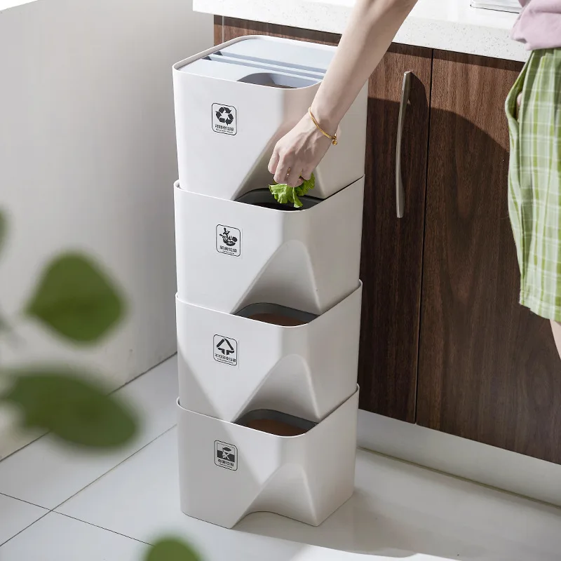 Household Trash Can Stacked Sorting Garbage Bin Recycling Bin Kitchen Dry and Wet Separation Waste Bin Rubbish Bin for Bathroom
Household Trash Can Stacked Sorting Garbage Bin Recycling Bin Kitchen Dry and Wet Separation Waste Bin Rubbish Bin for Bathroom