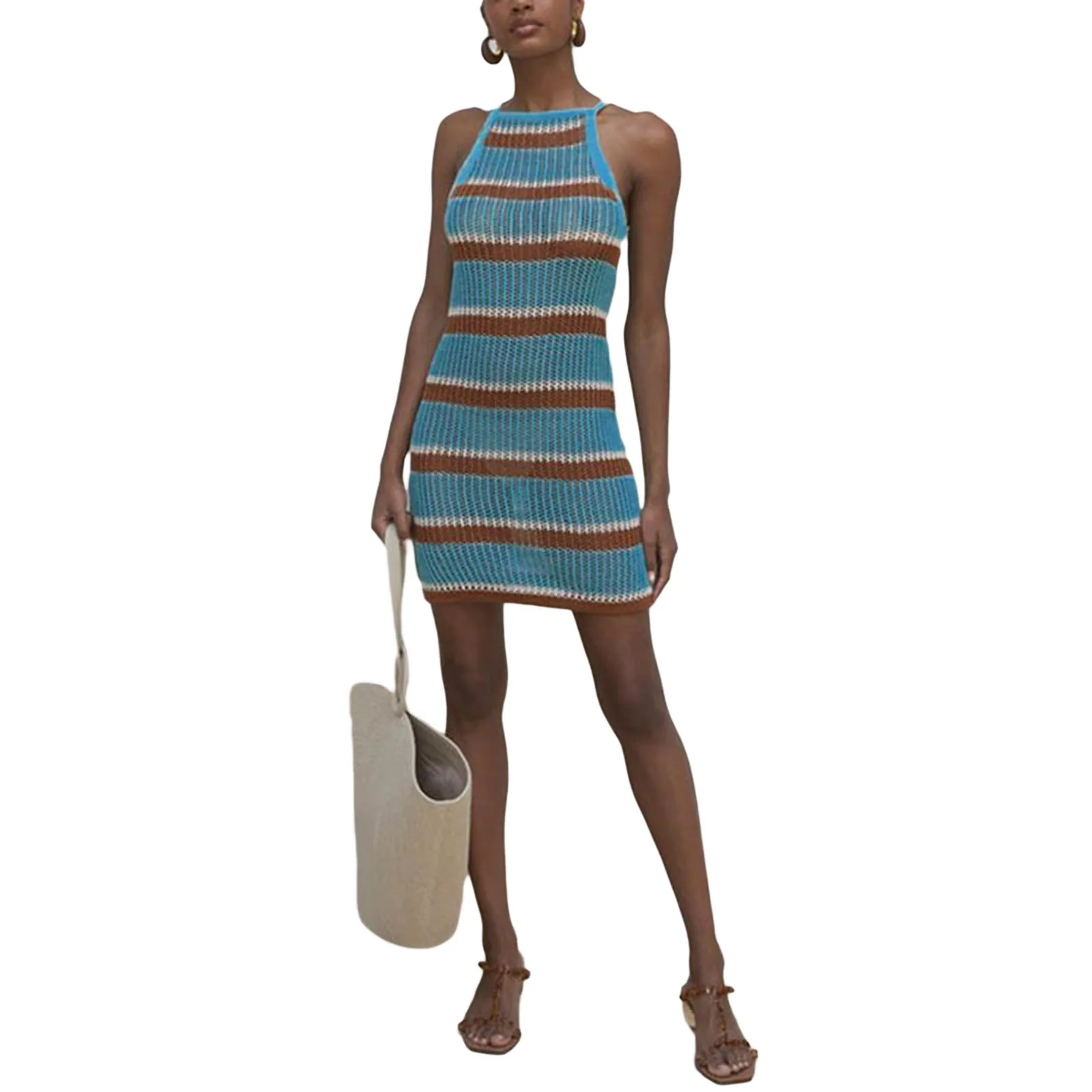 New Women See-through Slip Swiming Bikini Cover up Solid Color/ Stripe Pattern Hollow Sleeveless Half Tall Round Collar
New Women See-through Slip Swiming Bikini Cover up Solid Color/ Stripe Pattern Hollow Sleeveless Half Tall Round Collar