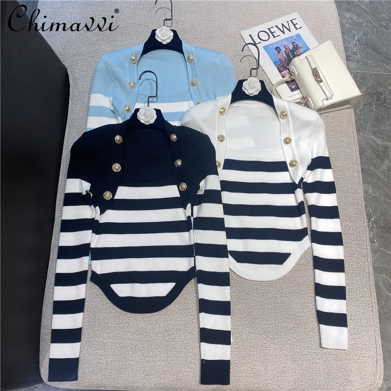 Female 2021 Winter New Western Style Slim Fit Irregular Pullover Knitted Top Women's Contrast Color Striped Long Sleeve Sweater
Female 2021 Winter New Western Style Slim Fit Irregular Pullover Knitted Top Women's Contrast Color Striped Long Sleeve Sweater