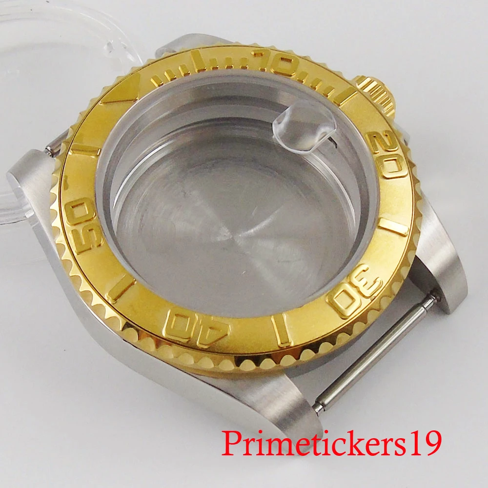 40mm bliger stainless steel watch case gold coated bezel sapphire glass magnifier fit for NH35 movement
40mm bliger stainless steel watch case gold coated bezel sapphire glass magnifier fit for NH35 movement