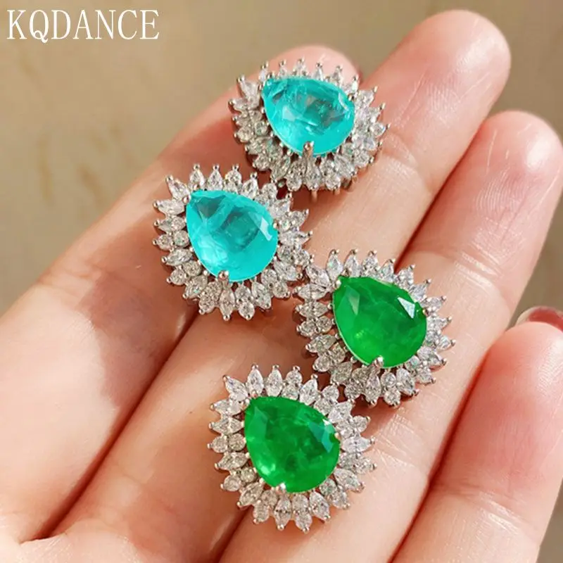 Created Diamond Paraiba Tourmaline Emerald topaz Gemstone stud earrings Sterling Silver 925 Fine jewelry for women wholesale
Created Diamond Paraiba Tourmaline Emerald topaz Gemstone stud earrings Sterling Silver 925 Fine jewelry for women wholesale