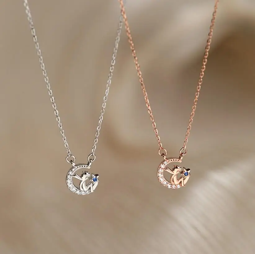 2020 New Fashion Little Prince Moon Pendant Necklace 925 Sterling Silver Clavicle Chain Luxury Fine Jewelry Women Wedding Gift
2020 New Fashion Little Prince Moon Pendant Necklace 925 Sterling Silver Clavicle Chain Luxury Fine Jewelry Women Wedding Gift