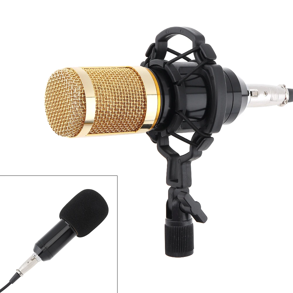 BM-800 Capacitor Studio Microphone Double Layer Elastic Mesh Gold Plated 3.5mm for Stage Conference KTV Vocal Recording Karaoke
BM-800 Capacitor Studio Microphone Double Layer Elastic Mesh Gold Plated 3.5mm for Stage Conference KTV Vocal Recording Karaoke