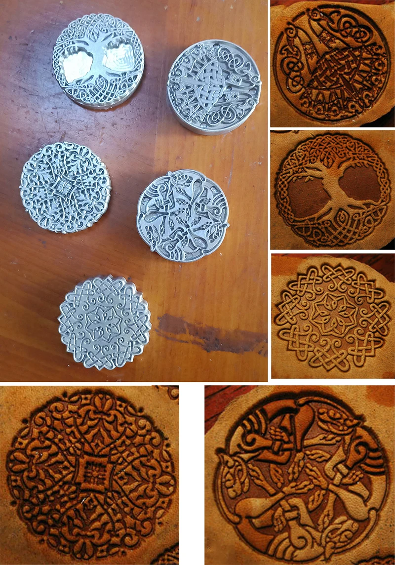 Celt Art pattern Jungle wolf life Tree магический набор ручных кожаных инструментов резьба штампы