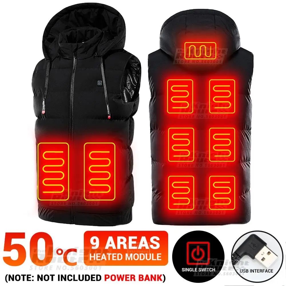 9 Areas Hetaed Vests Men's Sleeveless Self Heating Vest Jacket Women's USB Warm Coat Camping Hiking Clothing Winter Hunting
9 Areas Hetaed Vests Men's Sleeveless Self Heating Vest Jacket Women's USB Warm Coat Camping Hiking Clothing Winter Hunting