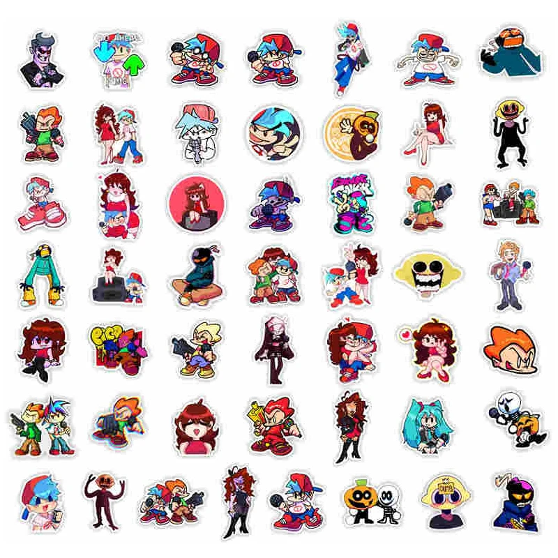 50Pcs Friday Night Funkin Stickers Cute Graffiti Sticker DIY Skateboard Fridge Guitar Laptop Luggage Cool Fashion Creative Set
50Pcs Friday Night Funkin Stickers Cute Graffiti Sticker DIY Skateboard Fridge Guitar Laptop Luggage Cool Fashion Creative Set