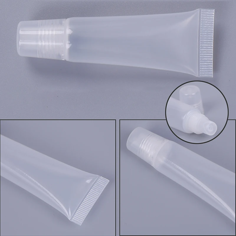 

10 шт 8 мл/15 мл пустые пластиковые трубки блеск для губ бальзам прозрачные косметические контейнеры