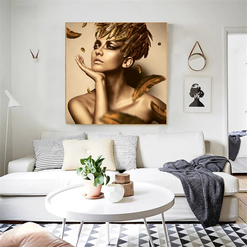 Sexy Nude African Art Black and Gold Woman Oil Painting on Canvas Cuadros Posters and Prints Wall Art Picture for Living Room
Sexy Nude African Art Black and Gold Woman Oil Painting on Canvas Cuadros Posters and Prints Wall Art Picture for Living Room