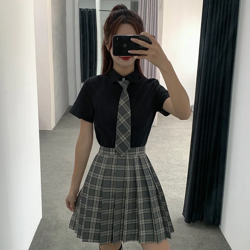 School Dresses For Girls Black Shirt With Tie Short-sleeved Navy Sailor Suit Large-size S-3XL Anime Form High School Jk Uniform
School Dresses For Girls Black Shirt With Tie Short-sleeved Navy Sailor Suit Large-size S-3XL Anime Form High School Jk Uniform