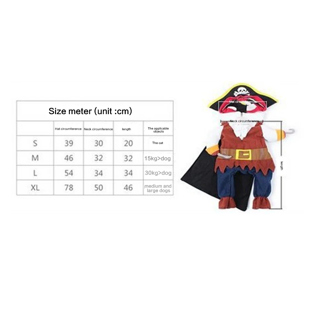 Funny Pet Clothes Cosplay Pirate Dog Cat Halloween Party Cute Costume Clothing Comfort For Small Medium Dog Cat Clothing Outfit
Funny Pet Clothes Cosplay Pirate Dog Cat Halloween Party Cute Costume Clothing Comfort For Small Medium Dog Cat Clothing Outfit