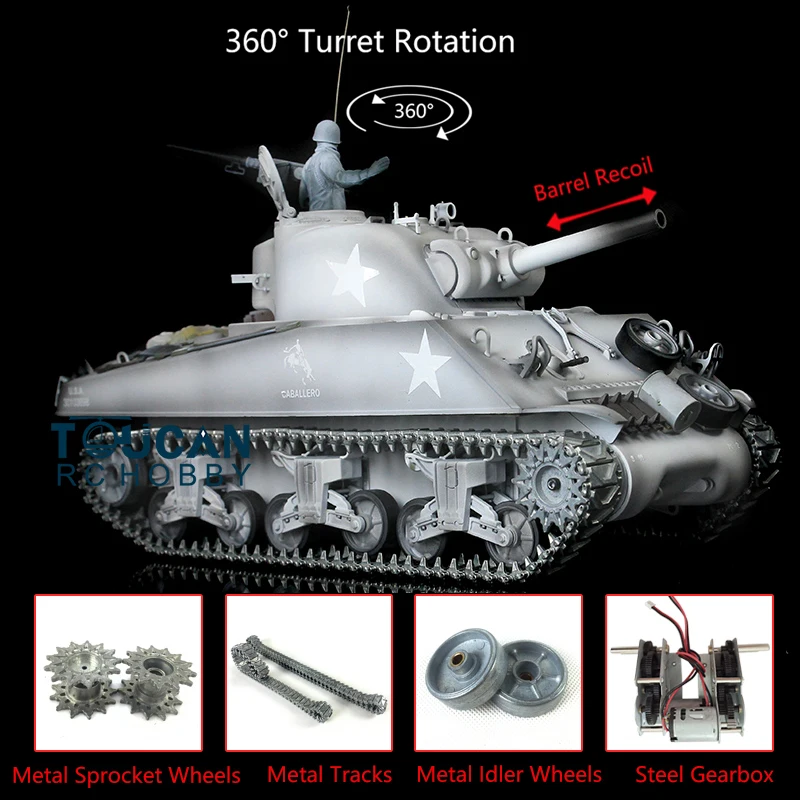Henglong 1/16 Snow 6.0 M4A3 Sherman RTR RC Tank 3898 360 Turret Barrel Recoil TH17073-SMT2
Henglong 1/16 Snow 6.0 M4A3 Sherman RTR RC Tank 3898 360 Turret Barrel Recoil TH17073-SMT2