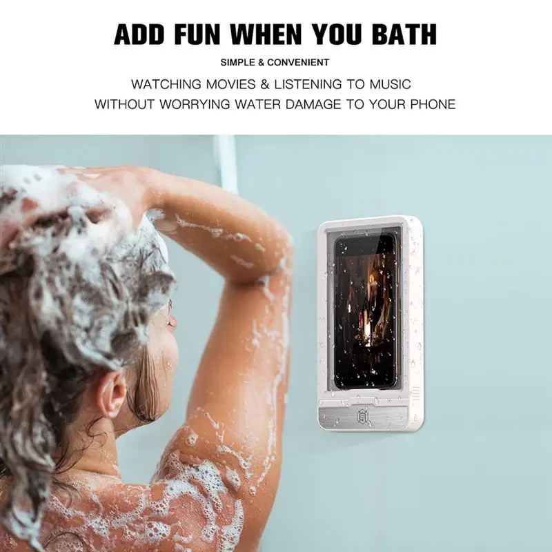 1Pc Rotating Waterproof Cellphone Cover Rack No Drilling Bathroom Phone Shelf for Phones up to 6.7in 
1Pc Rotating Waterproof Cellphone Cover Rack No Drilling Bathroom Phone Shelf for Phones up to 6.7in