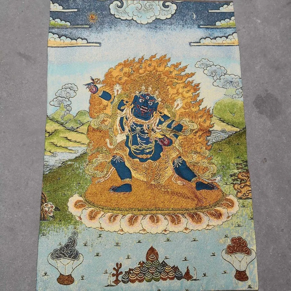 Tibet Embroidery Silk fengshui Dharma protector statue Tangka Thangka Paintings Mural
Tibet Embroidery Silk fengshui Dharma protector statue Tangka Thangka Paintings Mural
