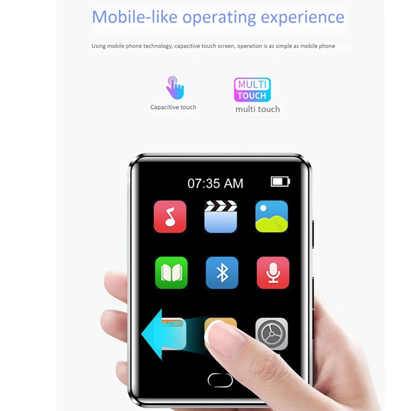 Music Player 2.5 Inch MP4 Full Screen Bluetooth Music Player Zinc Alloy External Lossless Mp4 with Press Screen Function
Music Player 2.5 Inch MP4 Full Screen Bluetooth Music Player Zinc Alloy External Lossless Mp4 with Press Screen Function