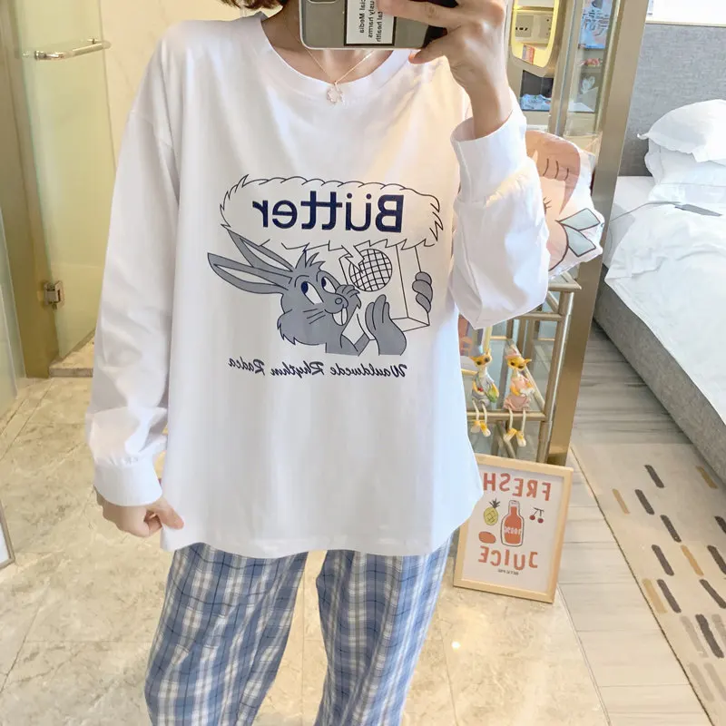 Kawaii Bunny Pajama For Women Cartoon Rabbit Nightgown Long Shirt Long Pants Sweet Homewear INS Harajuku Female Autumn Sleepwear
Kawaii Bunny Pajama For Women Cartoon Rabbit Nightgown Long Shirt Long Pants Sweet Homewear INS Harajuku Female Autumn Sleepwear