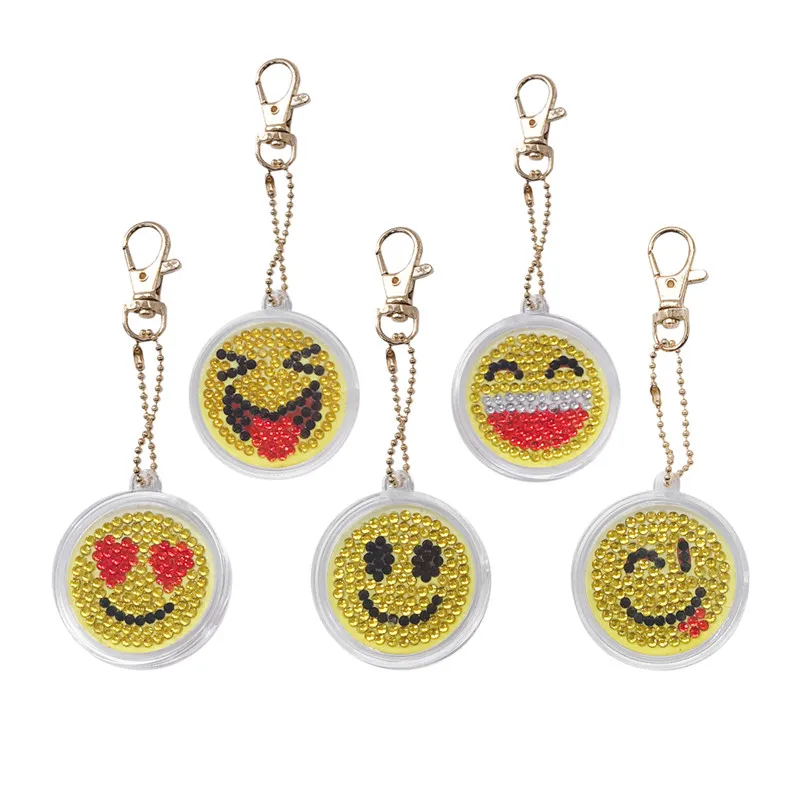 5pcs Cartoon Emotion Smile Face DIY Key Full Drill Diamond Painting Smiles Keychain Key Chain Ring Bag Decor
5pcs Cartoon Emotion Smile Face DIY Key Full Drill Diamond Painting Smiles Keychain Key Chain Ring Bag Decor