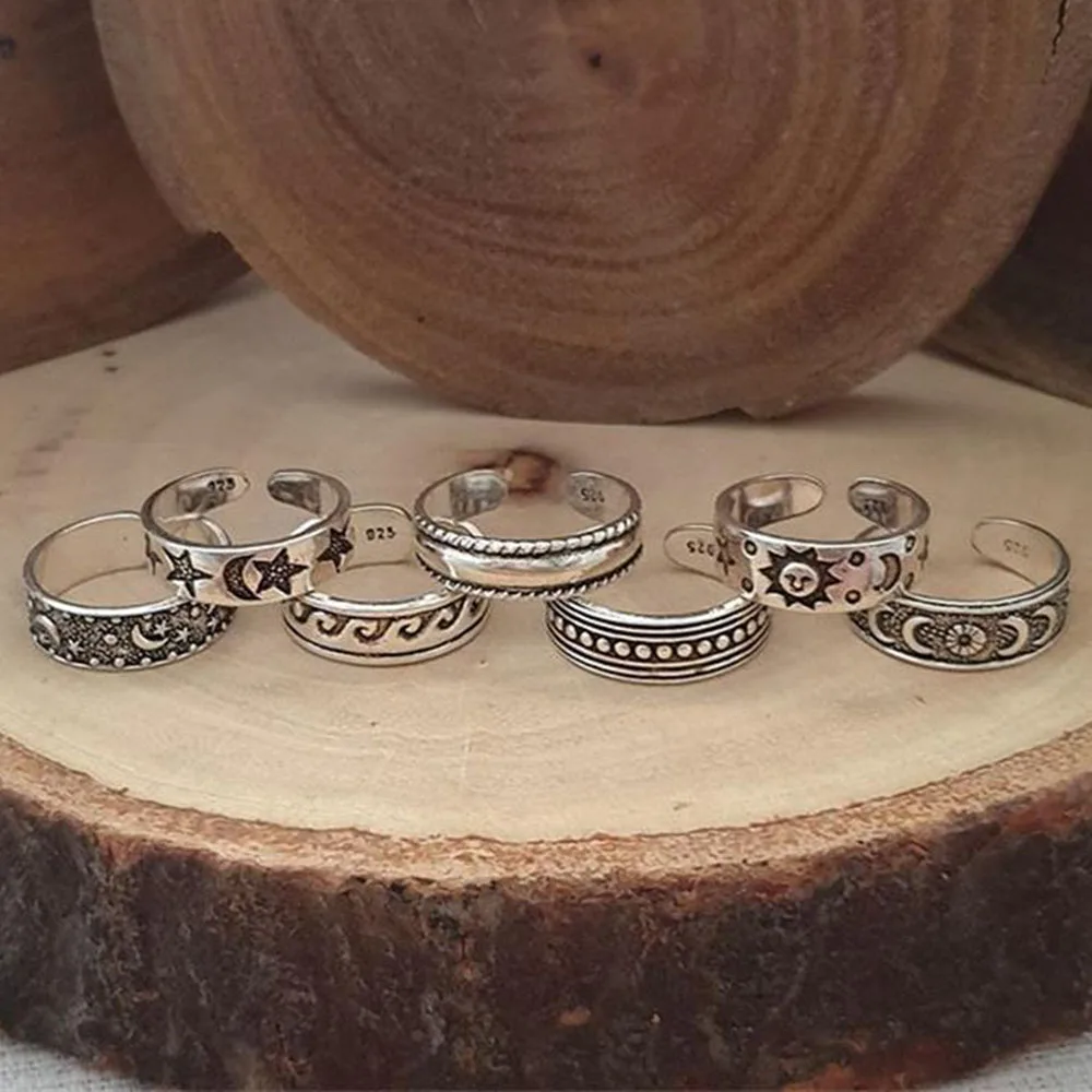 2020 new 7-piece retro alloy foot ring women's fashion carved hollow opening multi-element foot ring set
2020 new 7-piece retro alloy foot ring women's fashion carved hollow opening multi-element foot ring set