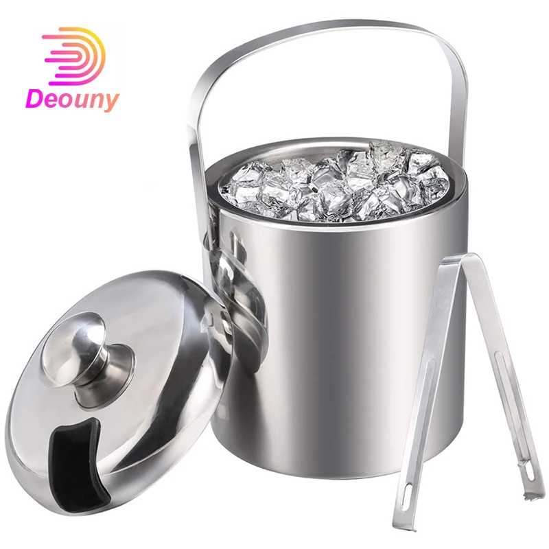 DEOUNY Ice Bucket Double Wall Champagne Cube Bucket Cooler Stainless Steel With Tongs Lid Silver Wine Chiller For Bar Barware
DEOUNY Ice Bucket Double Wall Champagne Cube Bucket Cooler Stainless Steel With Tongs Lid Silver Wine Chiller For Bar Barware