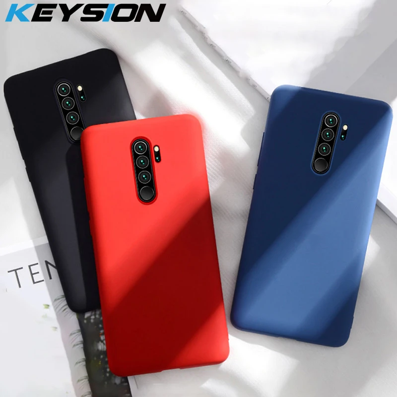 Чехол KEYSION из жидкого силикона для Xiaomi Redmi Note 8 Pro противоударный бампер мягкий