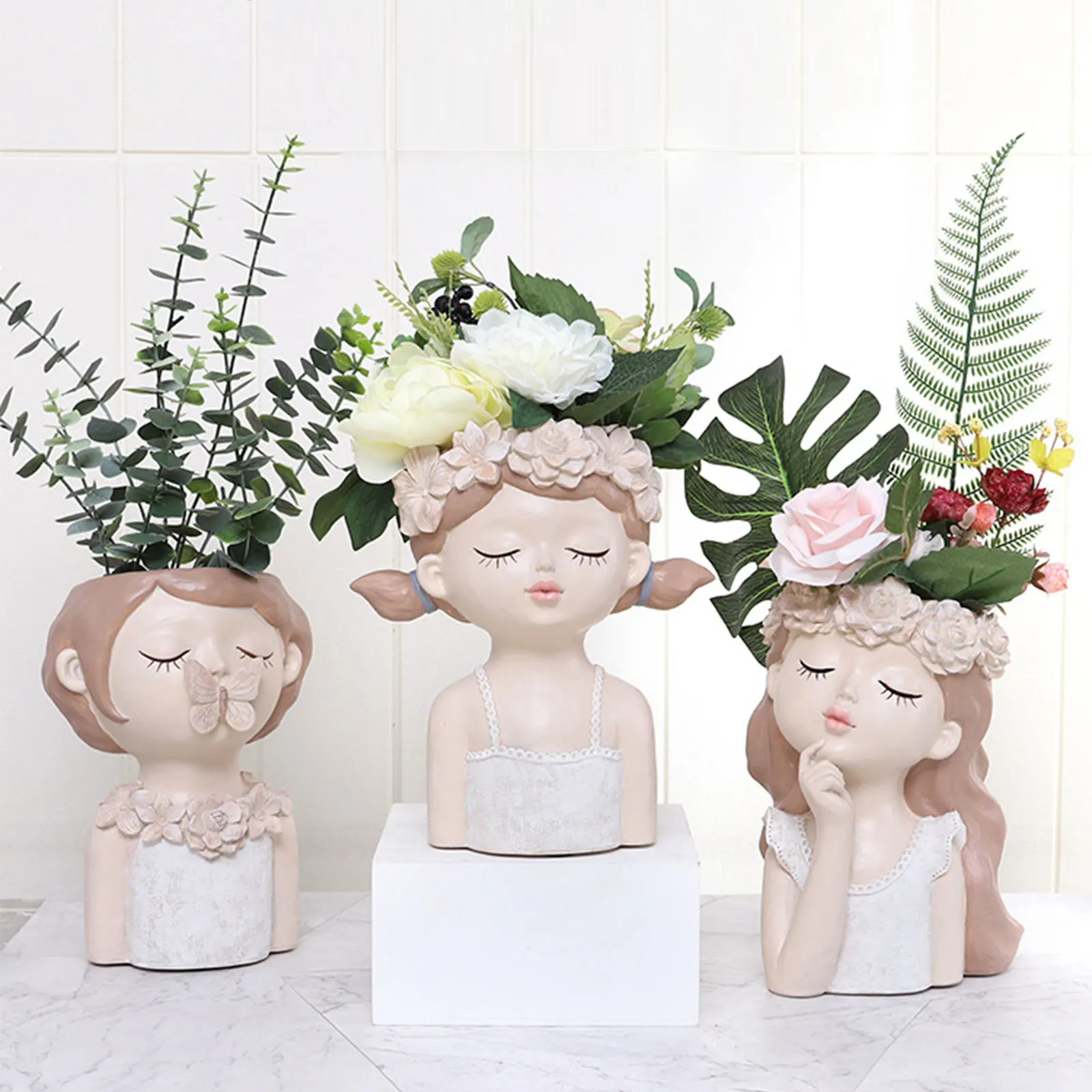 Flower Vase Succulent Flowerpot Resin Flower Planter Pot Creative Vase Potted Ornaments Girl Meditative Planter Pot
Flower Vase Succulent Flowerpot Resin Flower Planter Pot Creative Vase Potted Ornaments Girl Meditative Planter Pot