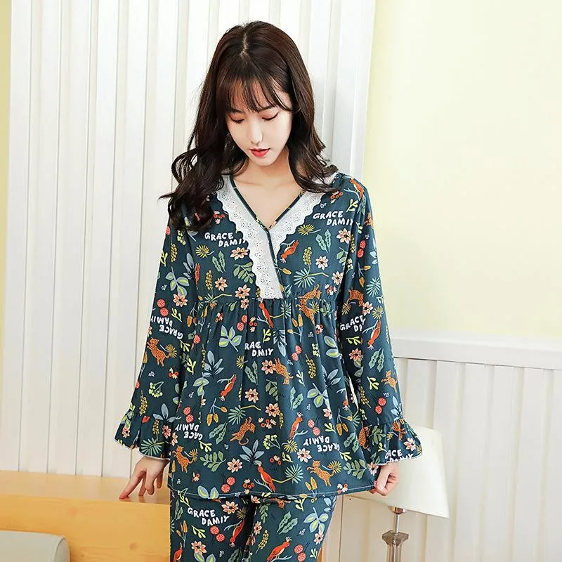 Large Size 5XL 6XL 7XL Women Floral Pajamas Set Sexy Lace 2PCS Sleepwear Long Sleeve Shirt&Pants Femme Pijamas Suit Loungewear
Large Size 5XL 6XL 7XL Women Floral Pajamas Set Sexy Lace 2PCS Sleepwear Long Sleeve Shirt&Pants Femme Pijamas Suit Loungewear