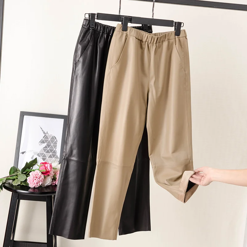 Pants High Quality Woman Leather Pants Genuine Women 2023 100% Sheepskin Women's Trousers Spring Autumn Spodnie Damskie Pph2703
Pants High Quality Woman Leather Pants Genuine Women 2023 100% Sheepskin Women's Trousers Spring Autumn Spodnie Damskie Pph2703