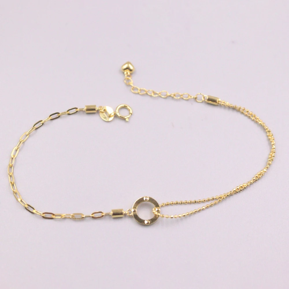 Pure 18K Yellow Gold Bracelet Long Square Link Circle Little Beads Chain Bracelet Woman Lucky Gift 2.2g
Pure 18K Yellow Gold Bracelet Long Square Link Circle Little Beads Chain Bracelet Woman Lucky Gift 2.2g