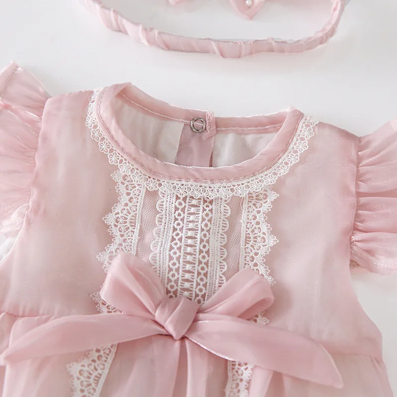 Pink Baby Girl Summer Hedging Thin Lace Small Flying Sleeve Triangle Crawling Suit Kids Children Newborn Baby Onesies XB47 
Pink Baby Girl Summer Hedging Thin Lace Small Flying Sleeve Triangle Crawling Suit Kids Children Newborn Baby Onesies XB47