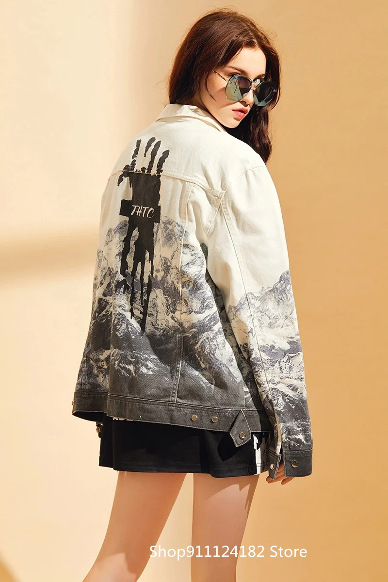 Trendy Brand Personality Top Coat For Men And Women The Same Style Loose Long-Sleeved Snow Mountain Original Version For Couples 
Trendy Brand Personality Top Coat For Men And Women The Same Style Loose Long-Sleeved Snow Mountain Original Version For Couples