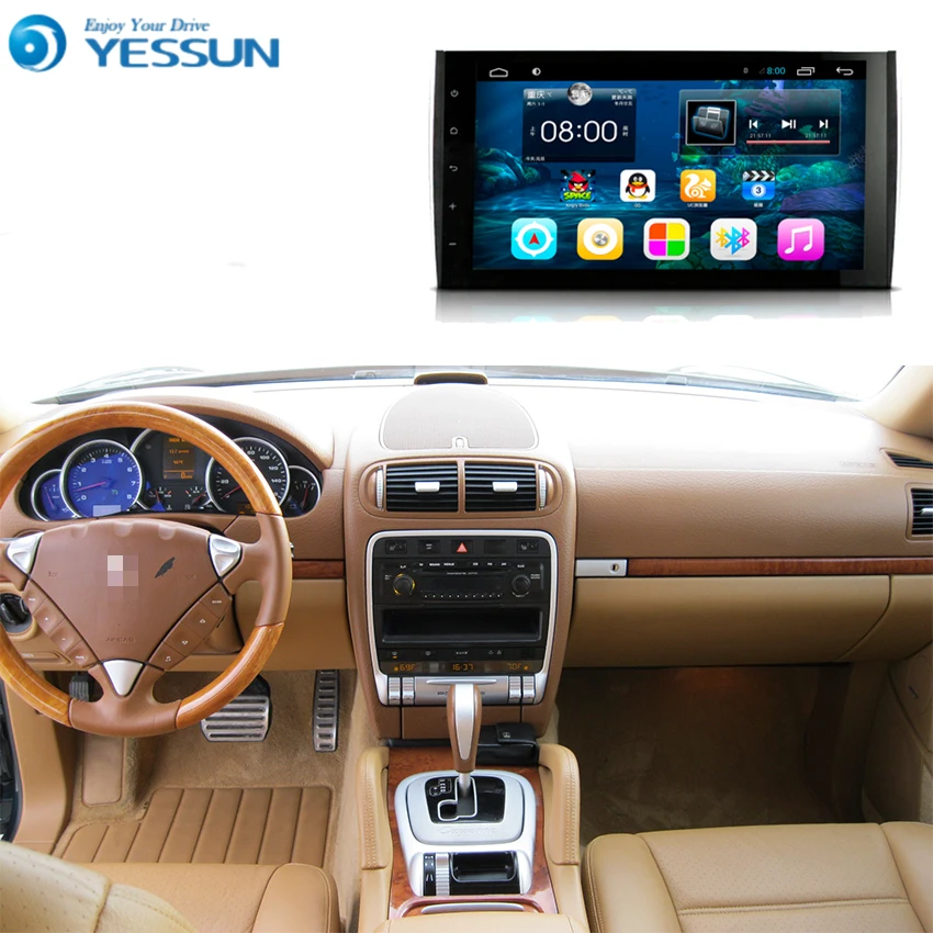 Для автомобиля Porsche Cayenne 2004~2010 Медиаплеер на операционной системе Android с функциями автомагнитолы, радио, стереозвука, GPS-навигации, мультимедийного аудио и видео.