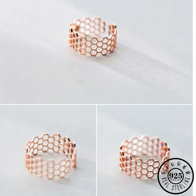 Girls 925 Sterling Silver Statement Geometric Hexagon Shape Rose Gold Color Plated Adjustable Open Finger Ring for Women
Girls 925 Sterling Silver Statement Geometric Hexagon Shape Rose Gold Color Plated Adjustable Open Finger Ring for Women