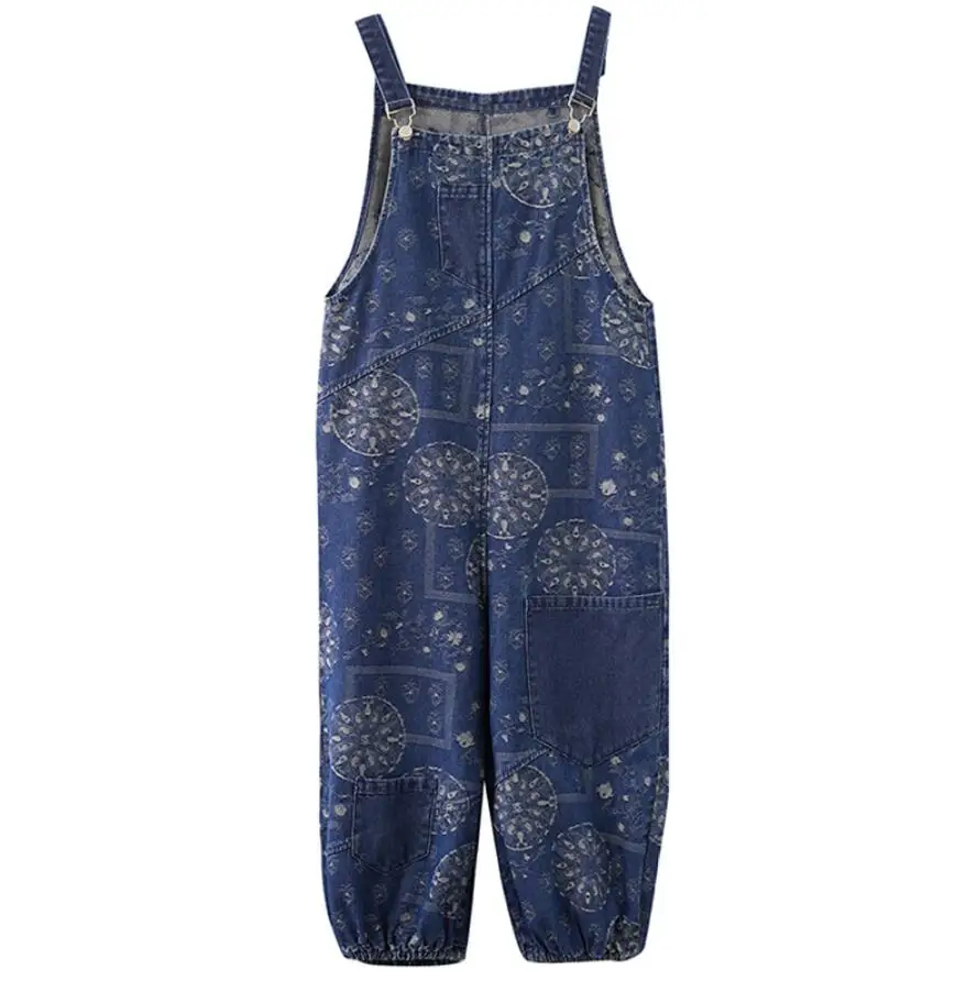 Women's Vintage Printed Denim Jumpsuit Spring Plus Size Loose Casual Chinese Ethnic Style Wide Leg Pants Female Jeans s864
Women's Vintage Printed Denim Jumpsuit Spring Plus Size Loose Casual Chinese Ethnic Style Wide Leg Pants Female Jeans s864