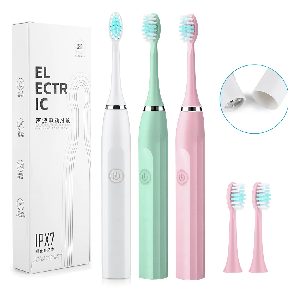 Sonic Electric Toothbrush Smart Timer Waterproof Battery Type 2 Replacement Heads Set Tooth Brushes Oral Care
Sonic Electric Toothbrush Smart Timer Waterproof Battery Type 2 Replacement Heads Set Tooth Brushes Oral Care