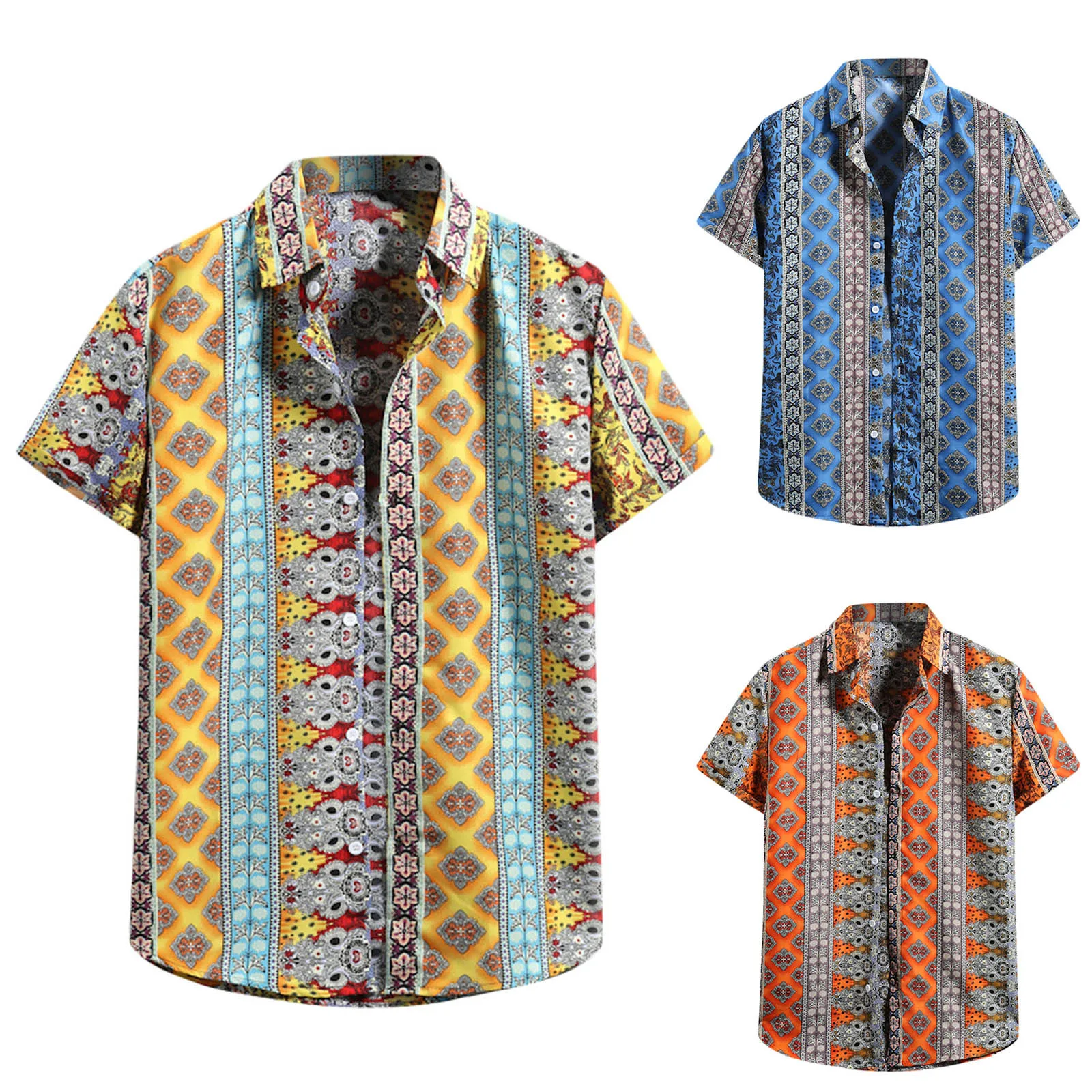 2021 Shirts For Mens Summer Fashion Hawaiian Flower Shirt Top Short Sleeve Button Turn-Down Casual Shirt Vintage Print Shirts
2021 Shirts For Mens Summer Fashion Hawaiian Flower Shirt Top Short Sleeve Button Turn-Down Casual Shirt Vintage Print Shirts