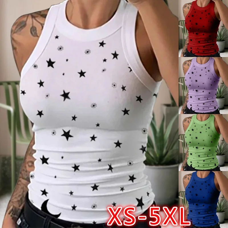 Star Printed Y2K Cotton Women's Tank Tops Summer Casual Fashion Crop Tee Streetwear Round neck sleeveless Racer vest 2021 Hot
Star Printed Y2K Cotton Women's Tank Tops Summer Casual Fashion Crop Tee Streetwear Round neck sleeveless Racer vest 2021 Hot