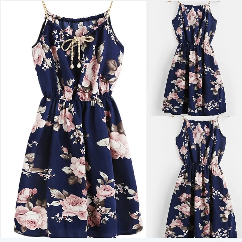 Women's Dress Summer 2021 Sexy Suspender Binding Waist A-line Dress Woven Beaded Rope Decorate Printed Mini Dresses Vestidos
Women's Dress Summer 2021 Sexy Suspender Binding Waist A-line Dress Woven Beaded Rope Decorate Printed Mini Dresses Vestidos