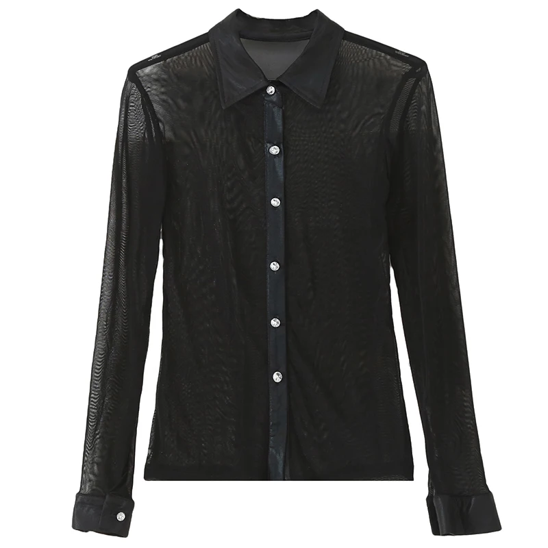 Mesh Transparent Blouse shirt 2020 Cardigan Long Sleeve Slim Womens Tops Nightclub See Through Women Top Sexy women Shirt
Mesh Transparent Blouse shirt 2020 Cardigan Long Sleeve Slim Womens Tops Nightclub See Through Women Top Sexy women Shirt