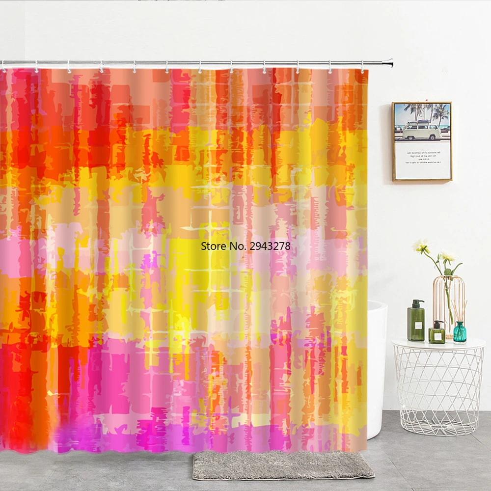 Colorful Color Pattern Shower Curtains Bathroom Curtain Printed Waterproof Fabric Bath Screen Curtain for Home Decor With Hooks 
Colorful Color Pattern Shower Curtains Bathroom Curtain Printed Waterproof Fabric Bath Screen Curtain for Home Decor With Hooks