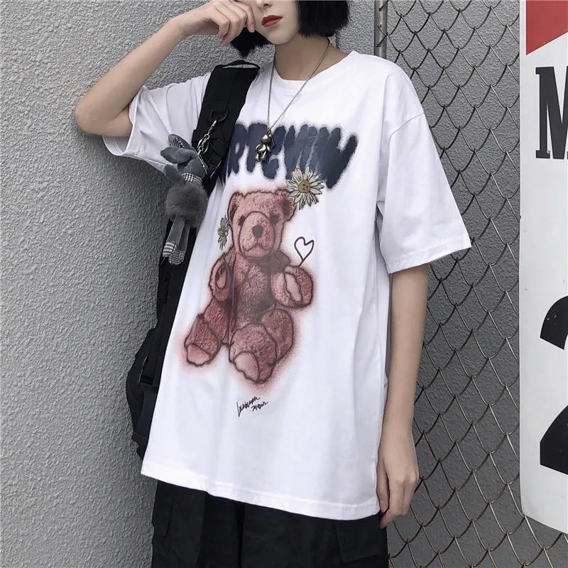 Cool Black Bear T Shirts Women Anime Harajuku Tshirt Streetwear Summer Black Cute T Shirt Female Japan Punk Shirts Tops Girl 
Cool Black Bear T Shirts Women Anime Harajuku Tshirt Streetwear Summer Black Cute T Shirt Female Japan Punk Shirts Tops Girl