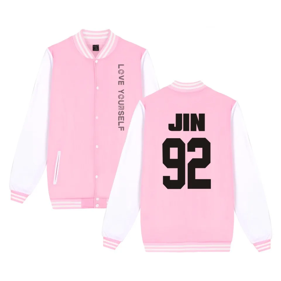 Love Yourself baseball Jacket bomber hip hop Casual streetwear Clothes jacket K-pop Clothes bangtan boys Sweatshirt plus size
Love Yourself baseball Jacket bomber hip hop Casual streetwear Clothes jacket K-pop Clothes bangtan boys Sweatshirt plus size