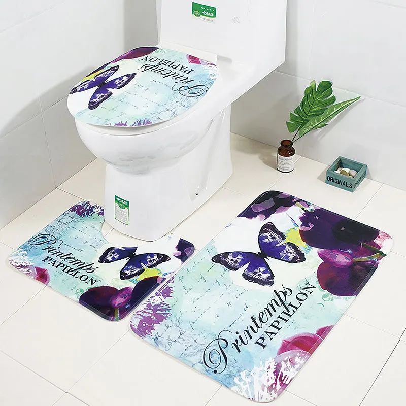 Zeegle 3pcs Toilet Floor Mats 3D Carpet Bathroom Rugs Set Anti-slip Toilet Bath Mats Set Carpet For Bathroom Toilet 
Zeegle 3pcs Toilet Floor Mats 3D Carpet Bathroom Rugs Set Anti-slip Toilet Bath Mats Set Carpet For Bathroom Toilet