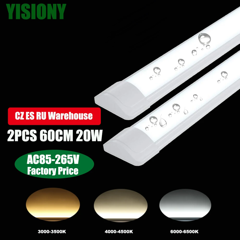 

YISIONY 2pcs 60cm 20W Ceiling Lamp Linear LED Lamps LED Batten Tube Light Panel Ceiling Wall Lamp Led For ђмнй дом 3000K-6000K