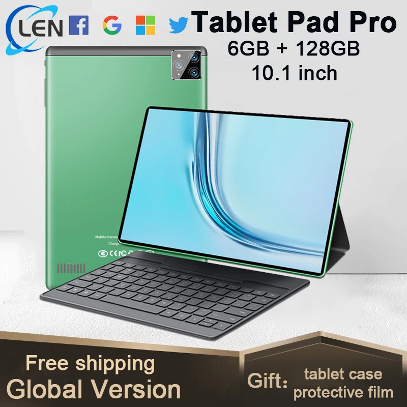 New Pad Pro 10.1 Inch Tablet Android 10 10 Core 6GB RAM 128GB ROM tablets PC 1920 x 1200 4G Network Dual Speaker Phone tablette
New Pad Pro 10.1 Inch Tablet Android 10 10 Core 6GB RAM 128GB ROM tablets PC 1920 x 1200 4G Network Dual Speaker Phone tablette